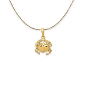 14k Yellow Gold Polished Crab Necklace - 24 Inch